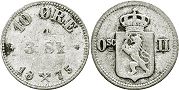 mynt Norge 10 öre 1875