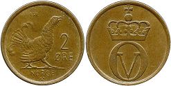 mynt Norge 2 öre 1958