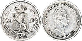 mynt Norge 24 skilling 1847