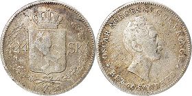 mynt Norge 24 skilling 1853