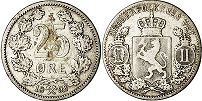 mynt Norge 25 öre 1898