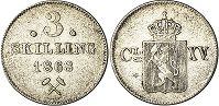 mynt Norge 3 skilling 1868