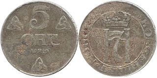 mynt Norge 5 öre 1919