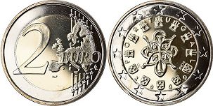 mince Portugalsko 2 euro 2009