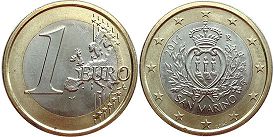 mynt San Marino 1 euro 2014