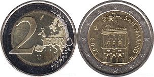 pièce San Marino 2 euro 2003