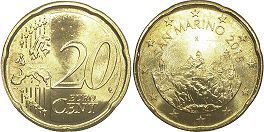 pièce San Marino 20 euro cent 2018