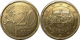 mynt Slovakien 20 euro cent 2009