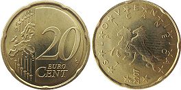 pièce Slovénie 20 euro cent 2007
