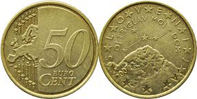 kovanica Slovenija 50 euro cent 2007