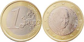 mince Vatikán 1 euro 2010
