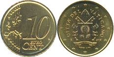 pièce de monnaie Vatican 10 euro cent 2019