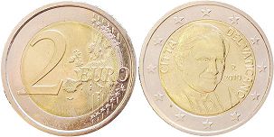 mince Vatikán 2 euro 2010