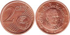 moneta Watykan 2 euro cent 2010