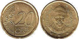moneta Vaticano 20 euro cent 2014