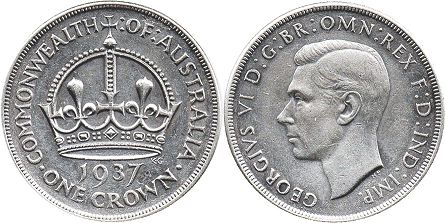australian coin 1 crown 1937