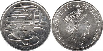 australian coin 20 cents 2002 Elizabeth II