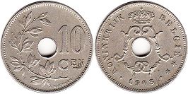 coin Belgium 10 centimes 1903