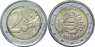 moneta Belgio 2 euro 2012