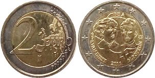 moneda Bélgica 2 euro 2011
