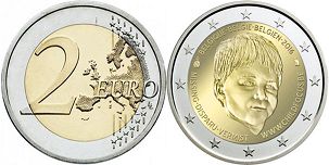 mynt Belgien 2 euro 2016