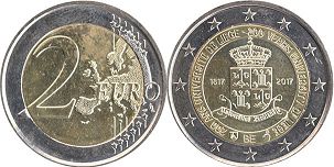 mynt Belgien 2 euro 2017