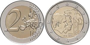 moneda Bélgica 2 euro 2021