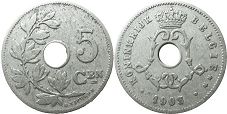 coin Belgium 5 centimes 1903