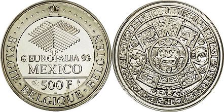 coin Belgium 500 francs 1993