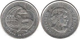 monnaie canadienne commémorative 25 cents 2011