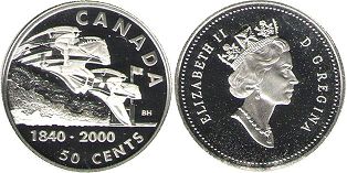 coin canadian commemorative coin 50 cents 2000