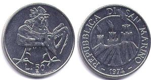 San Marino 50 lire 1974
