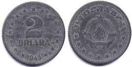 Yugoslavia 2 dinara 1945