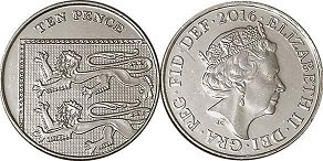 monnaie UK 10 pence 2016