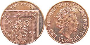 coin UK 2 pence 2016