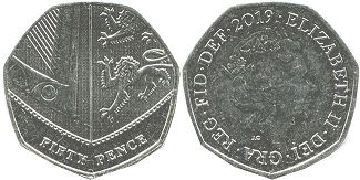 monnaie UK 50 pence 2019