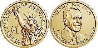 US coin 1 dollar 2020 Bush