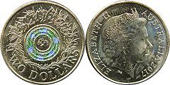 australian commemmorative coin coloured 2 dollars 2017