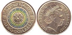 australian commemmorative coin coloured 2 dollars 2017