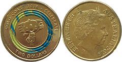 australian commemmorative coin coloured 2 dollars 2018