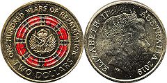 australian commemmorative coin coloured 2 dollars 2019