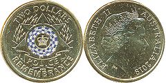 australian commemmorative coin coloured 2 dollars 2019