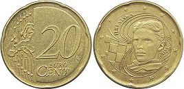 coin Croatia 20 euro cent 2023