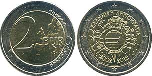 coin Germany 2 euro 2012 coin Greece 2 euro 2012