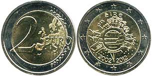 coin Italy 2 euro 2012 coin Ireland 2 euro 2012