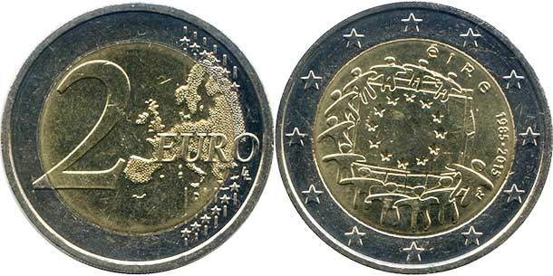 coin Italy 2 euro 2015 coin Ireland 2 euro 2015