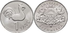 coin Latvia 1 lats 2005