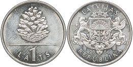 coin Latvia 1 lats 2006