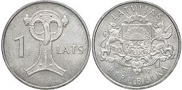 coin Latvia 1 lats 2007