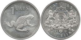 coin Latvia 1 lats 2010